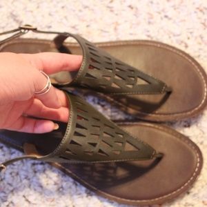 Olive Colored Charming Charlie Sandals
